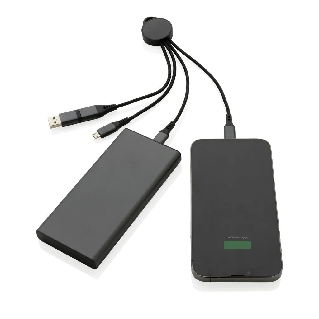 Terra 6-in-1-Ladekabel aus RCS recyceltem Aluminium, grau – Bild 2
