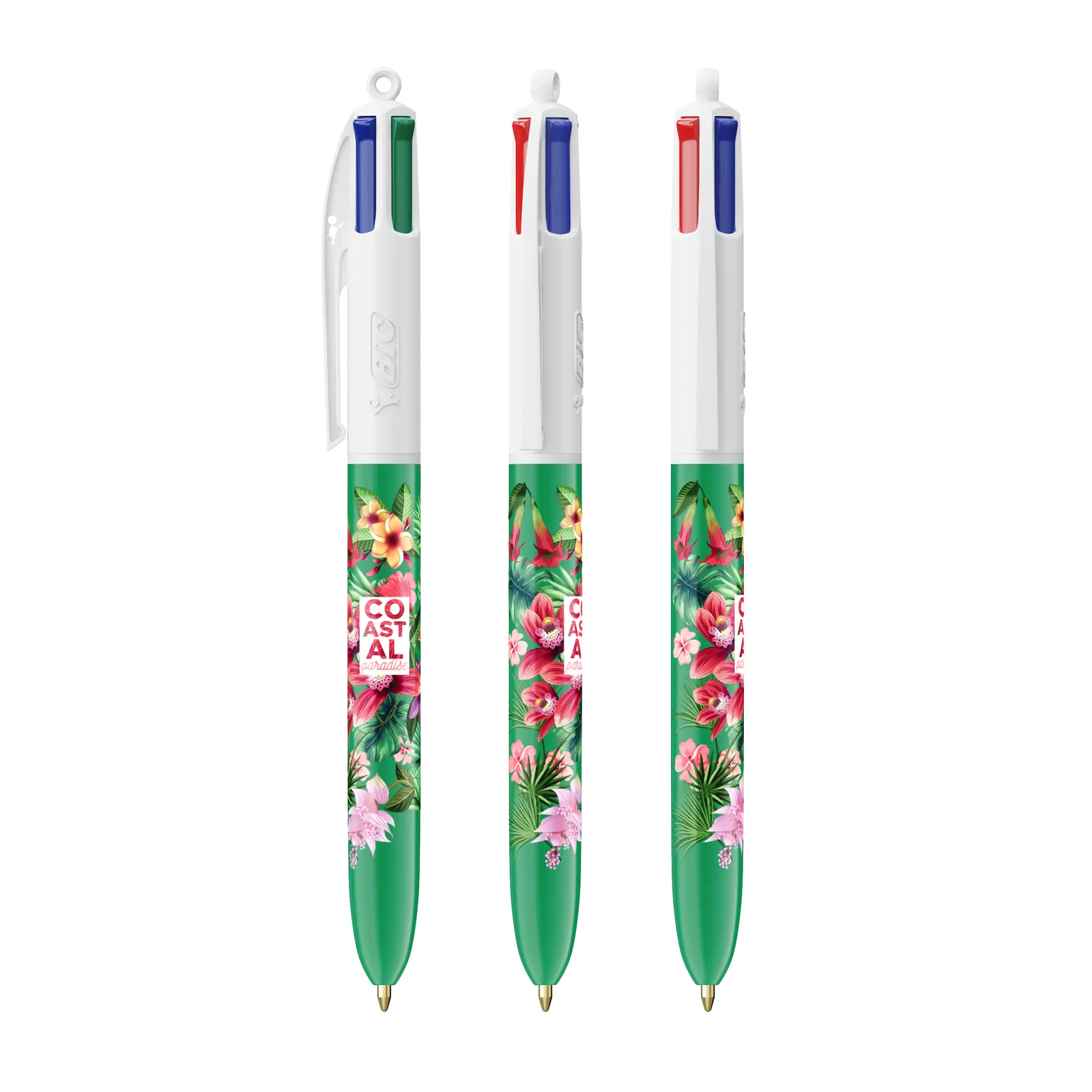BIC® 4 Colours® ballpen, Weiß/Grün – Bild 2