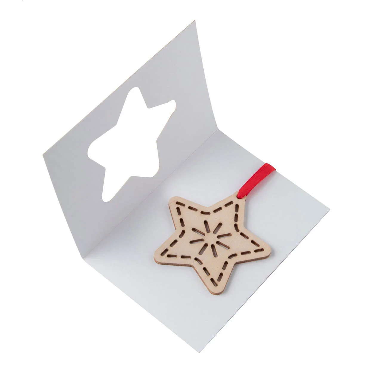 Weihnachtskarte TreeCard, Stern, natur – Bild 4