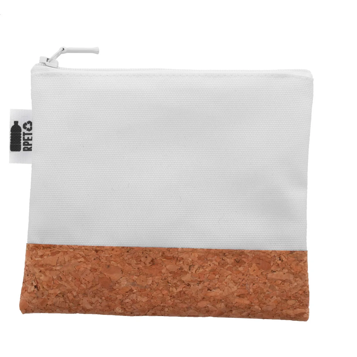 Individuelle Kosmetiktasche CreaBeauty Cork S RPET, weiß, natur – Bild 3