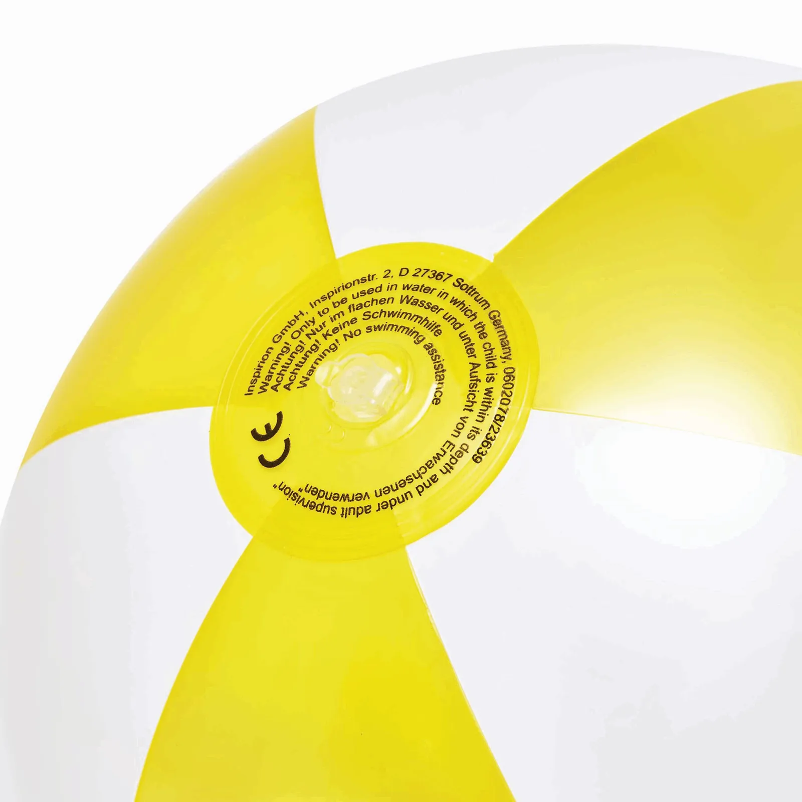 ATLANTIC SHINY - Aufblasbarer Strandball, gelb, weiß – Bild 4