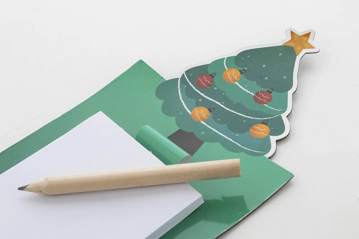 Magnetischer Notizblock Weihnachten, Weihnachtsmann Julliste, grün – Bild 4