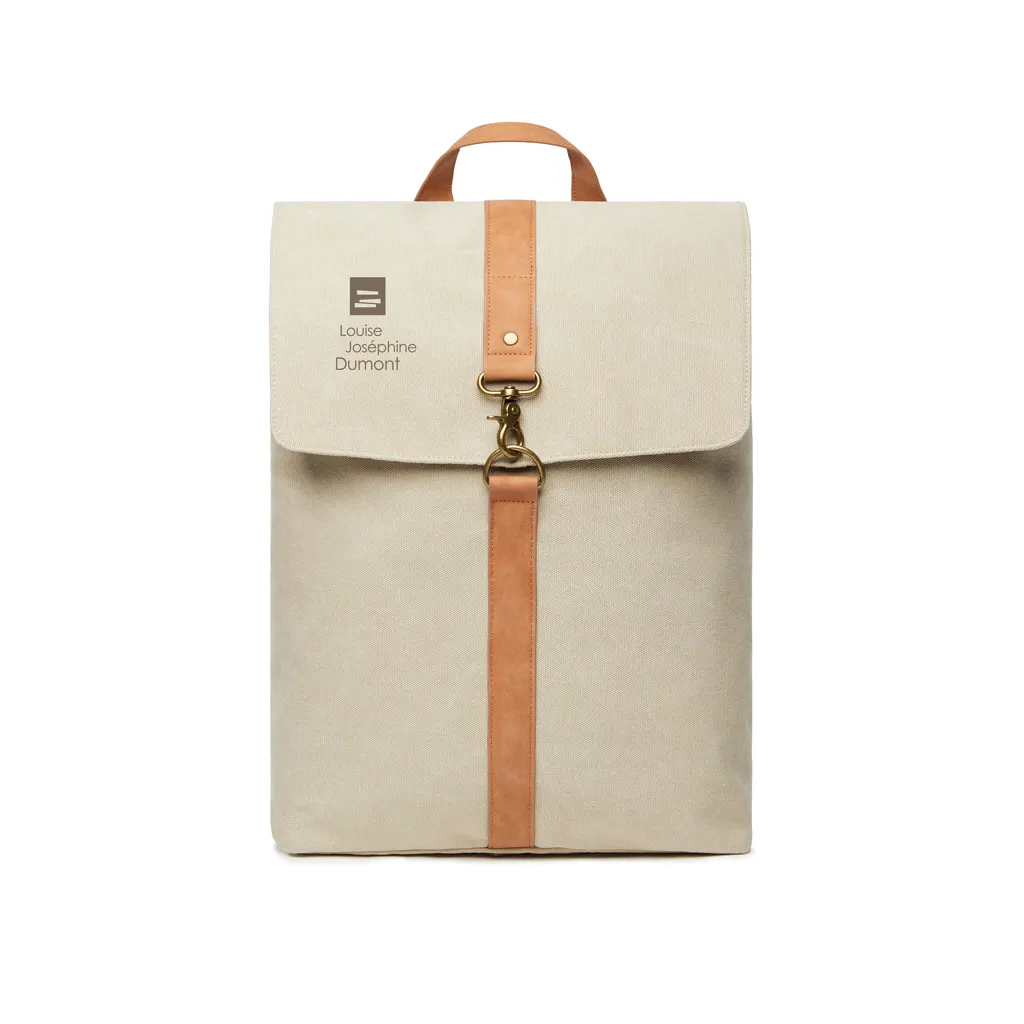 VINGA Bosler Rucksack aus GRS recyceltem Canvas, beige – Bild 5