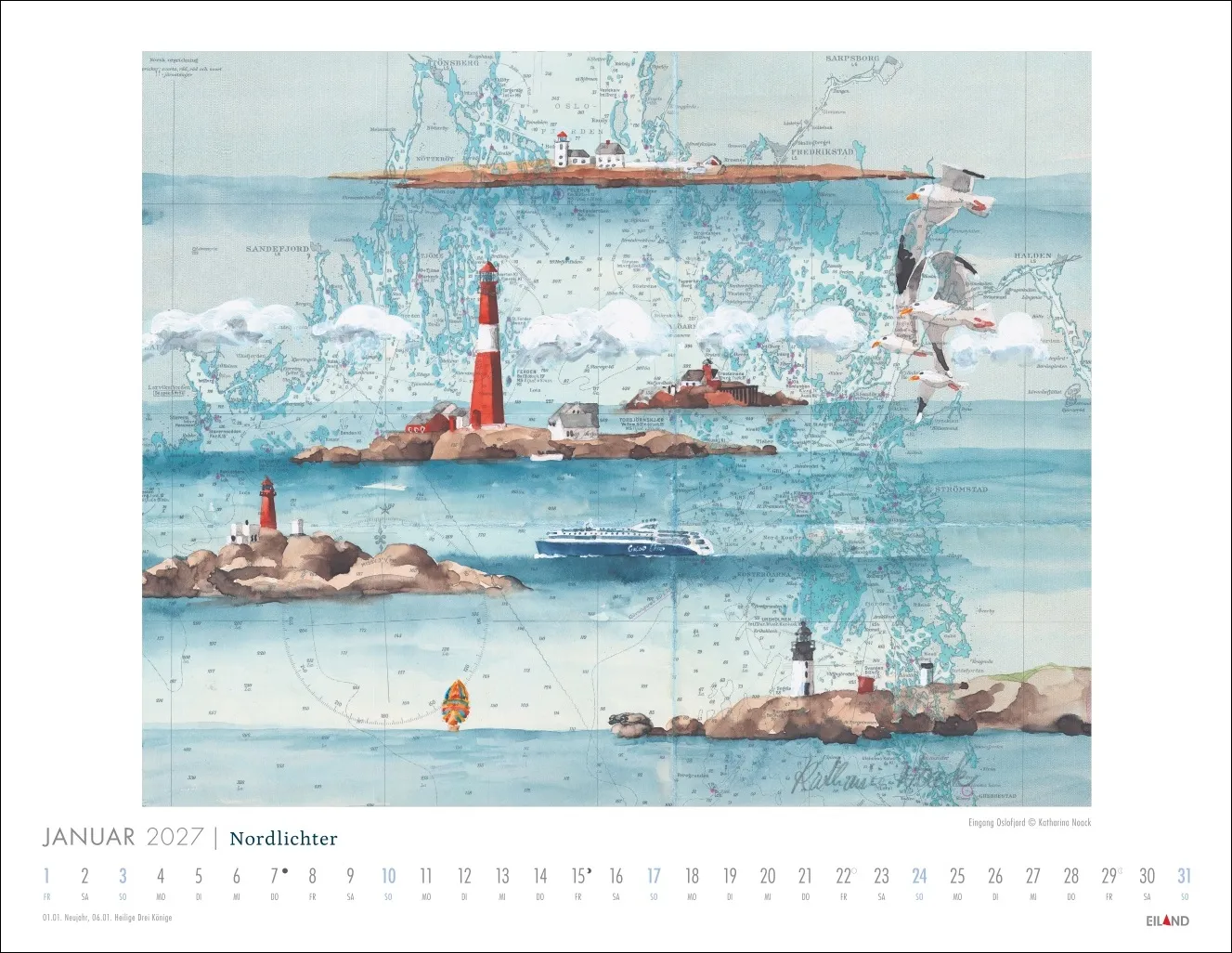 Nordlichter - See(h)karten Wandkalender 2027 – Bild 2
