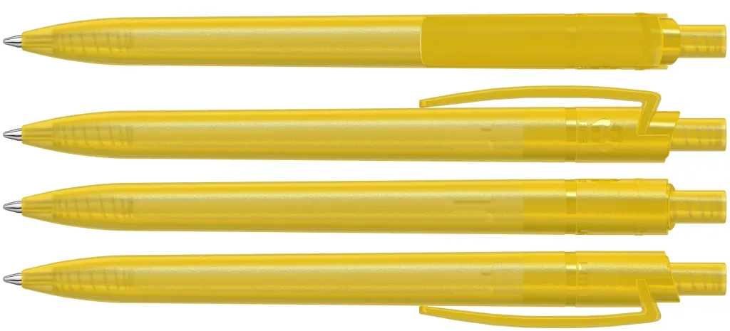 RECYCLED PET PEN STEP frozen Druckkugelschreiber gelb, gelb – Bild 2