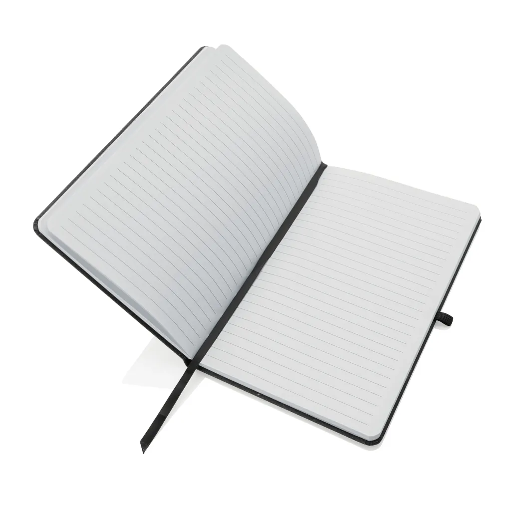 A5 Hardcover Notizbuch aus GRS recyceltem PU, grau – Bild 2