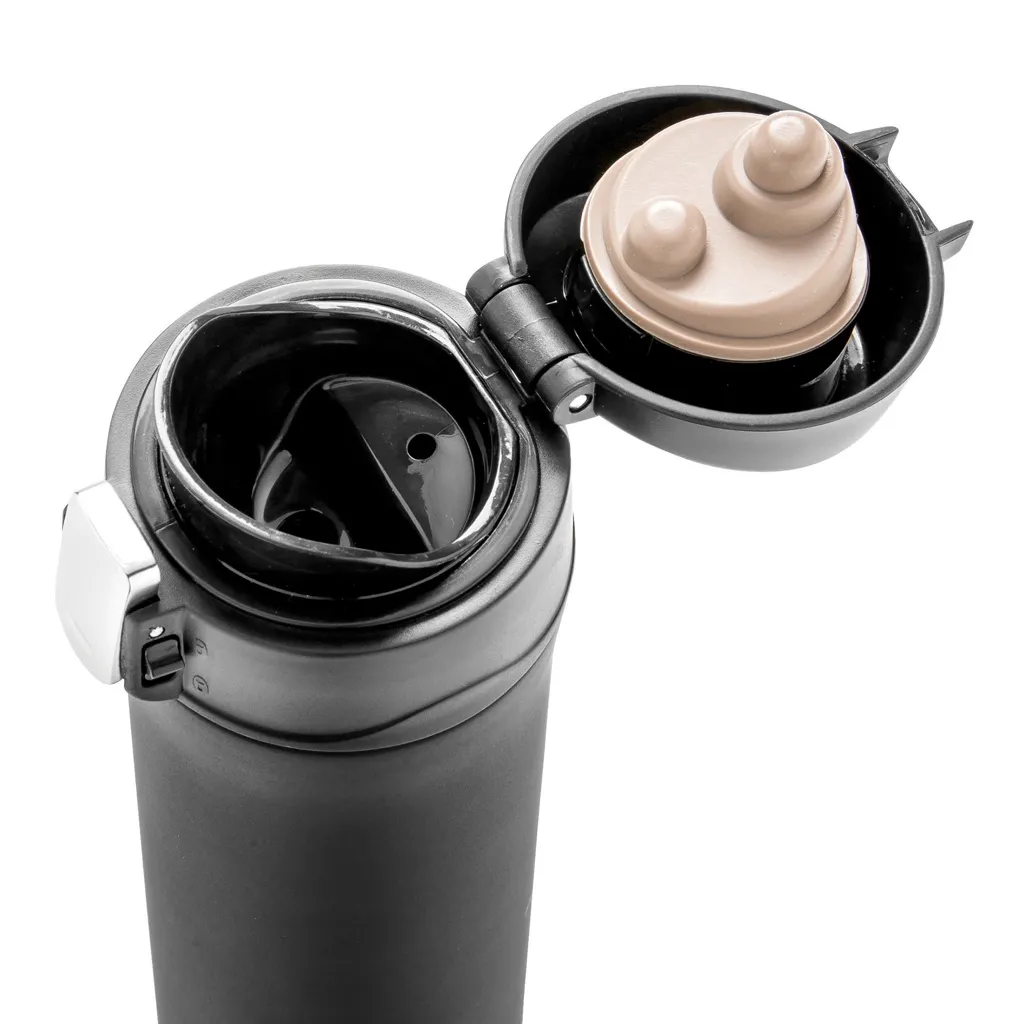 Easy-Lock Vakuum-Becher aus RCS recyceltem Stainless-Steel, schwarz – Bild 3