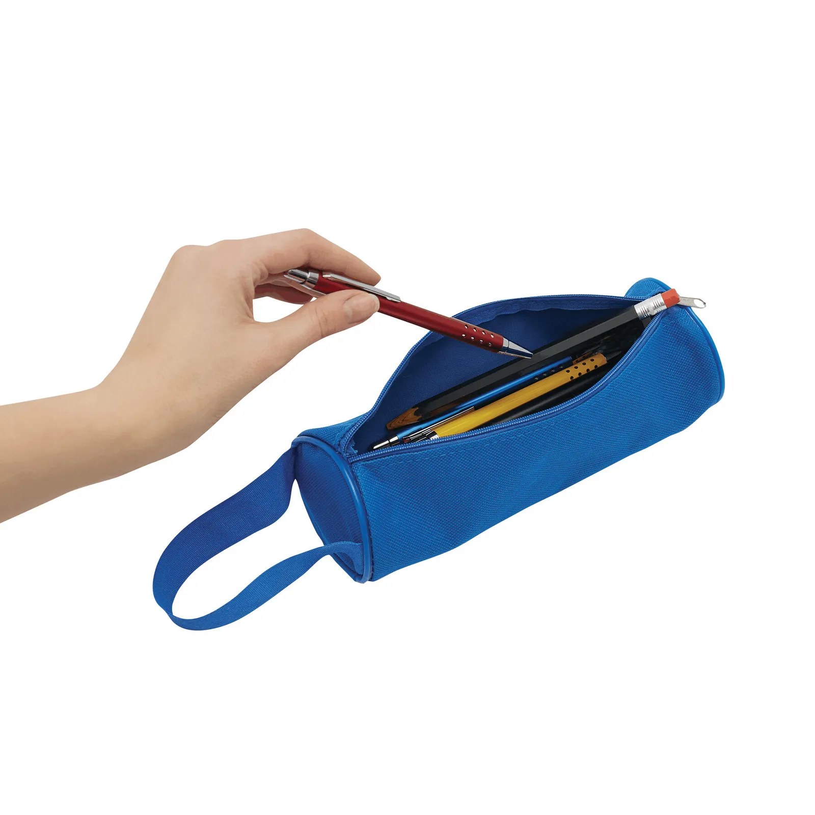SCHOOL - Runde Stiftetasche, blau – Bild 6