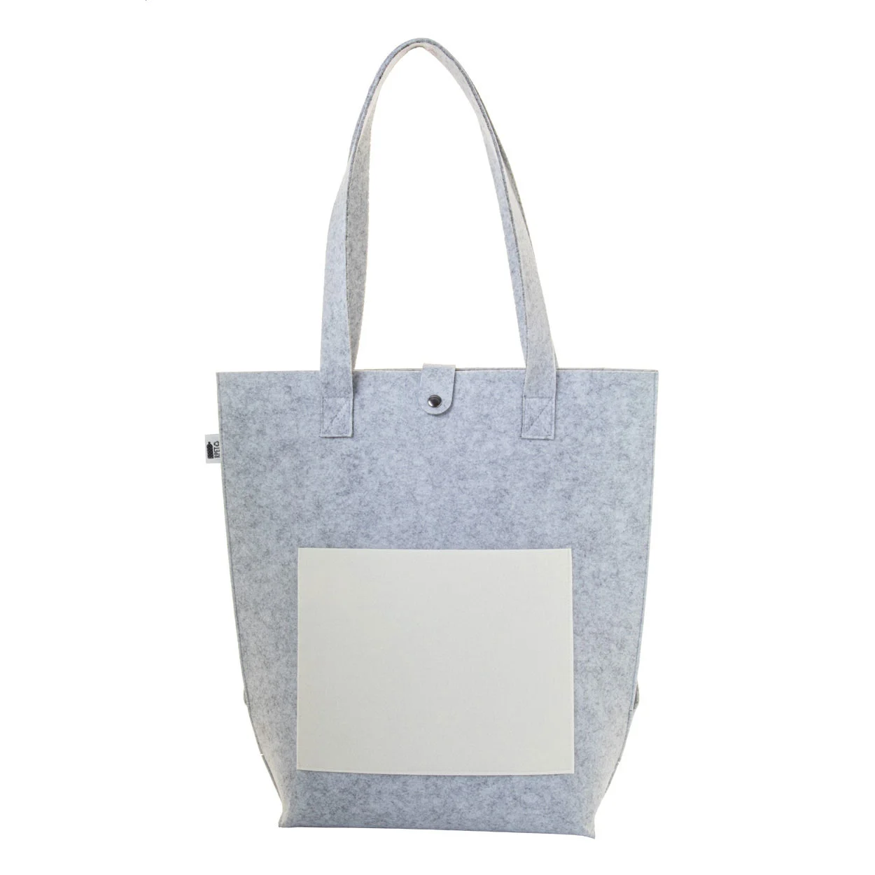 individuelle RPET Schultertasche CreaFelt Toteback, weiß, grau – Bild 7