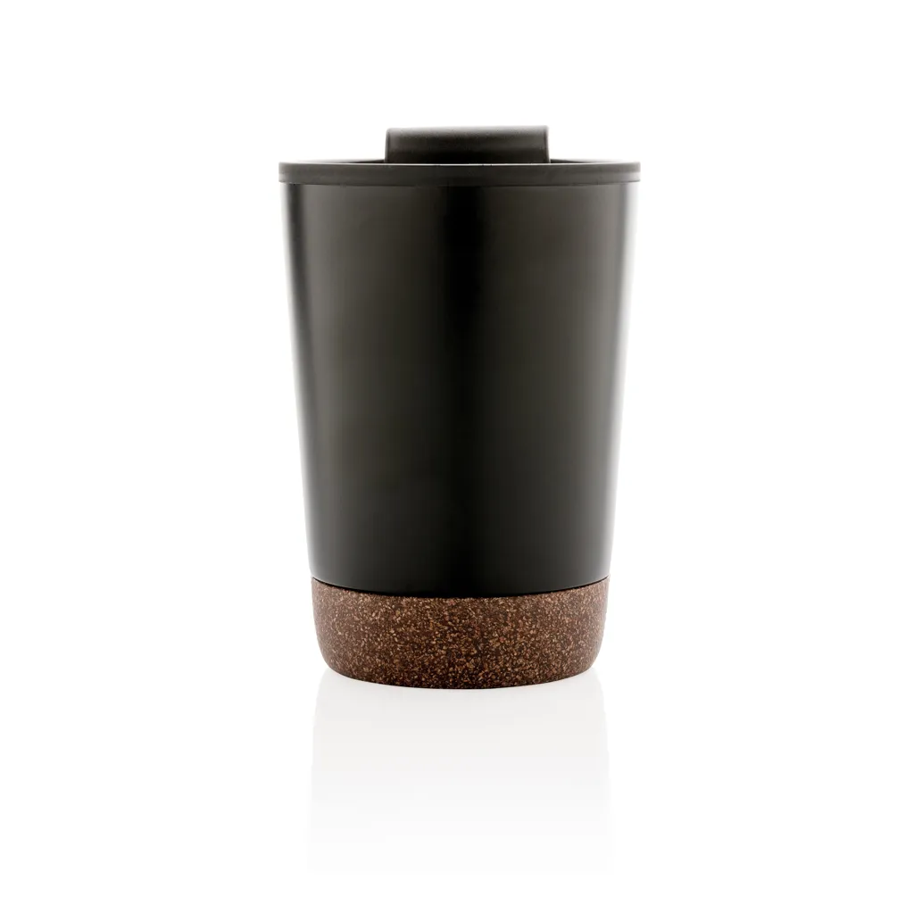 RCS recycelter Edelstahl-Kaffeebecher mit Kork, schwarz – Bild 2