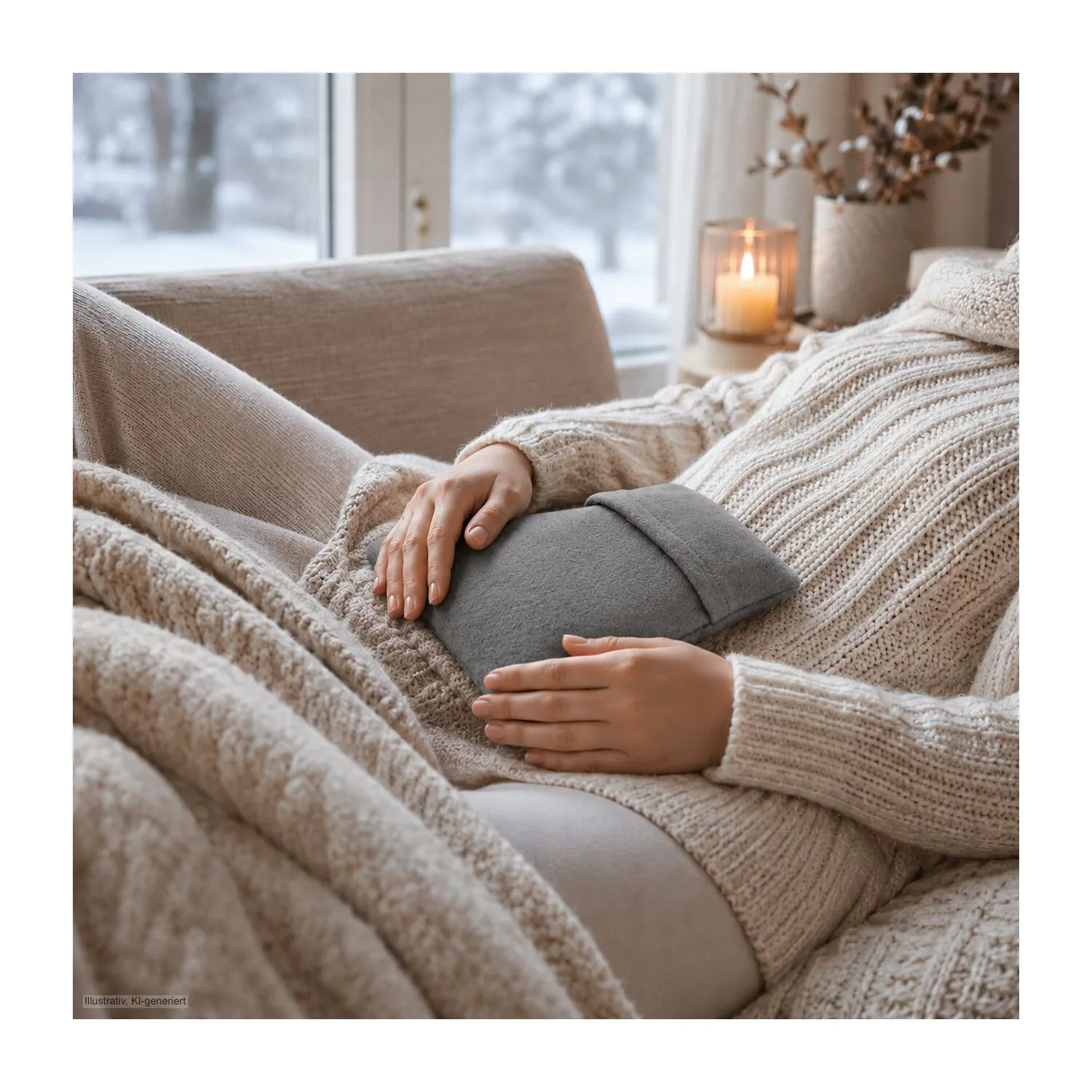Wärmekissen Winterzeit - grau, grau – Bild 6