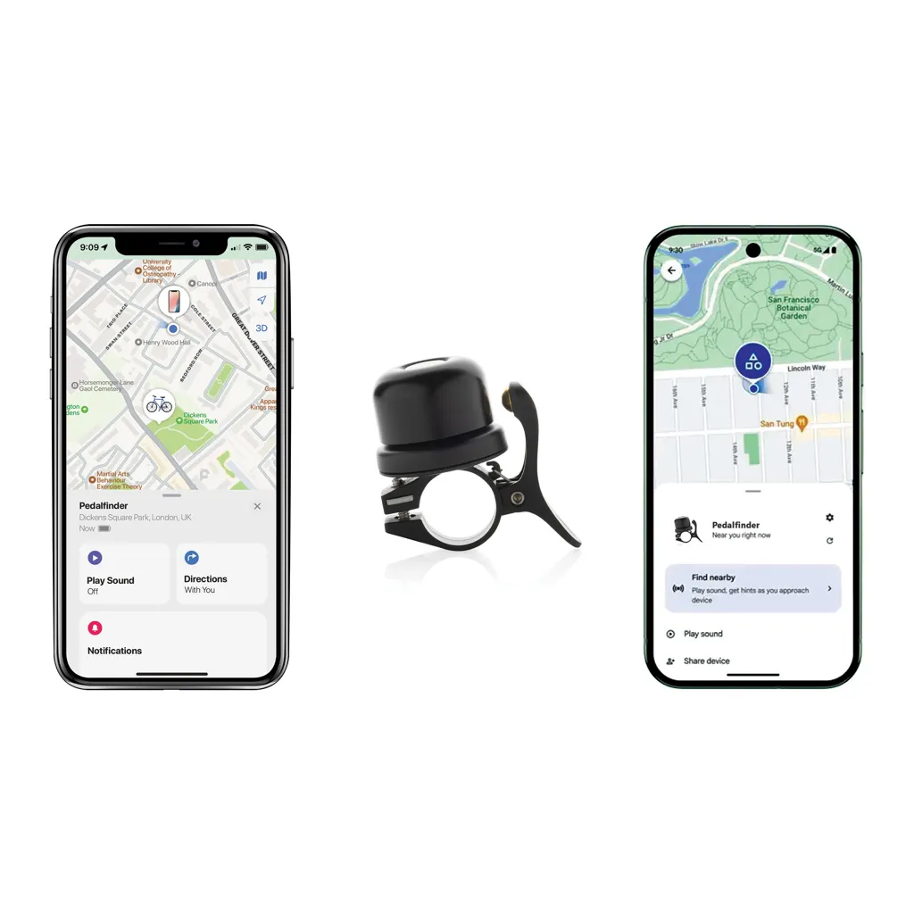 Bikefinder Dual Fahrradklingel mit weltweiter Ortung, schwarz – Bild 2