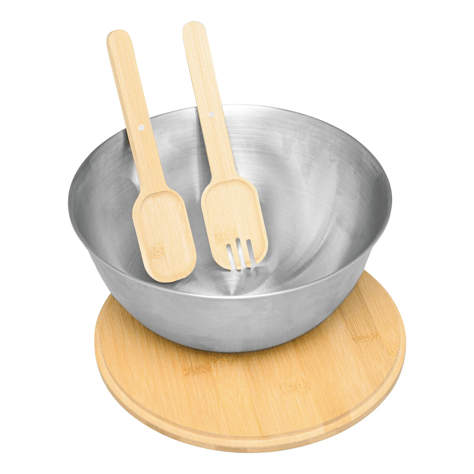 EAT HEALTHY - Salatschüssel braun, silber, braun, silber – Bild 2