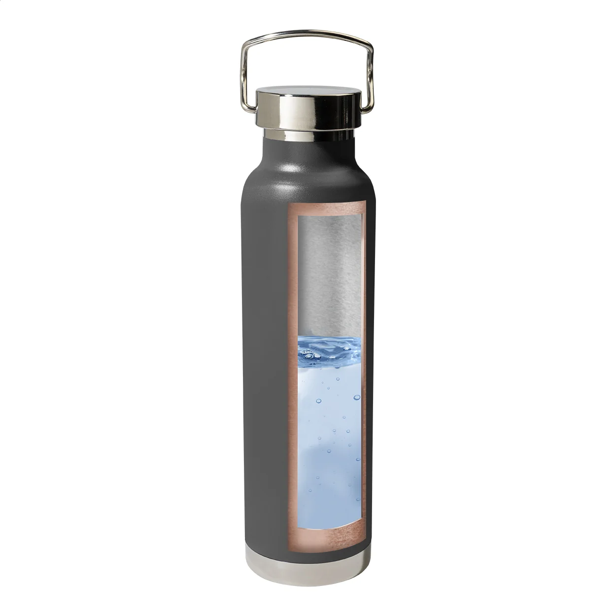 Kupferisolierte Thermoflasche Cuppar, grau – Bild 5