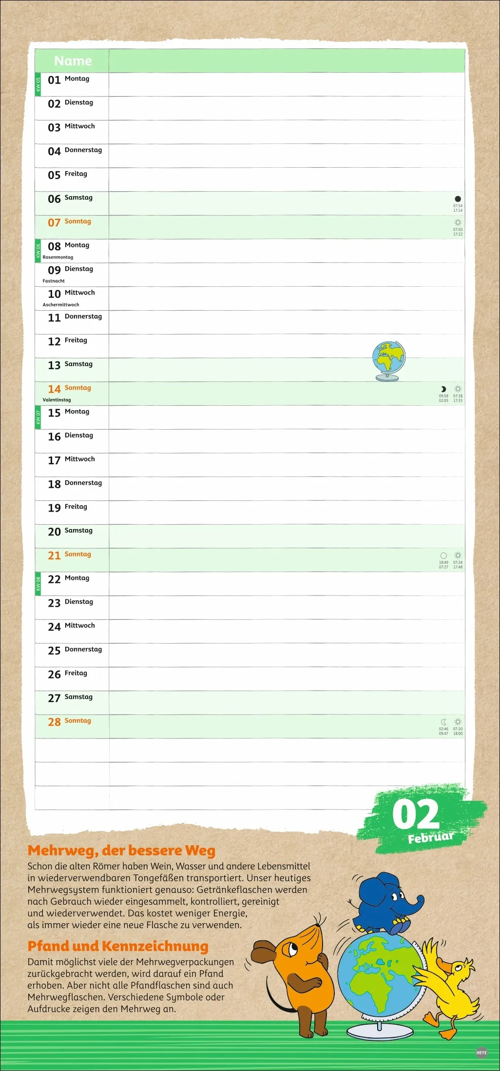 Nachhaltig Planen mit der Maus Wandkalender 2027 – Bild 3
