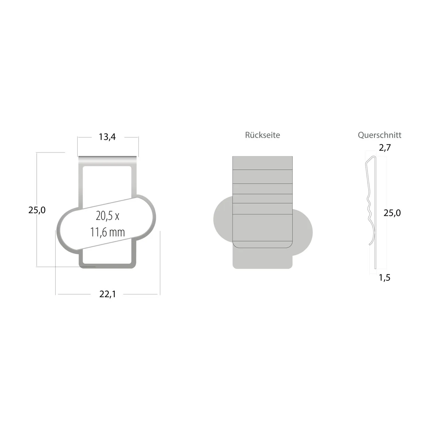 ROMINOX® Mehrweg-Büroklammer Shape Clip, 9 Varianten, idealer Mailingartikel für Dokumente, bis zu 18 Seiten Klemmkraft, silber – Bild 6