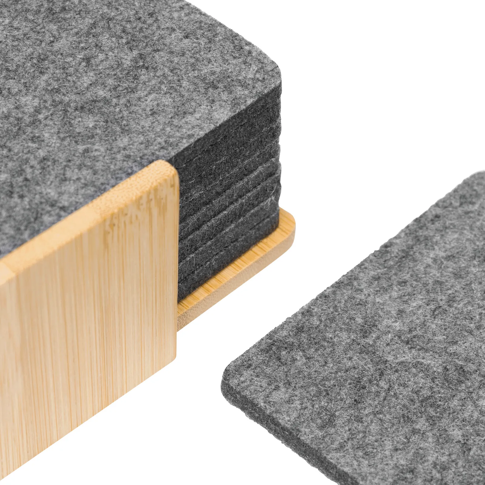 MECOZI BASE - Filzuntersetzer-Set braun, grau, braun, grau – Bild 6