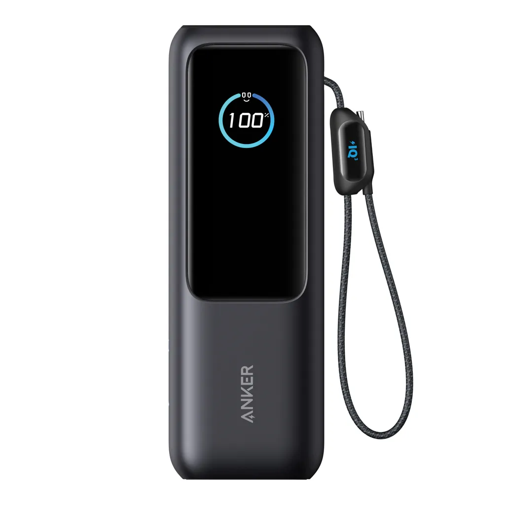 Anker Powerbank 25.000mAh-165W, mit integr. einziehb. Kabel, grau – Bild 3