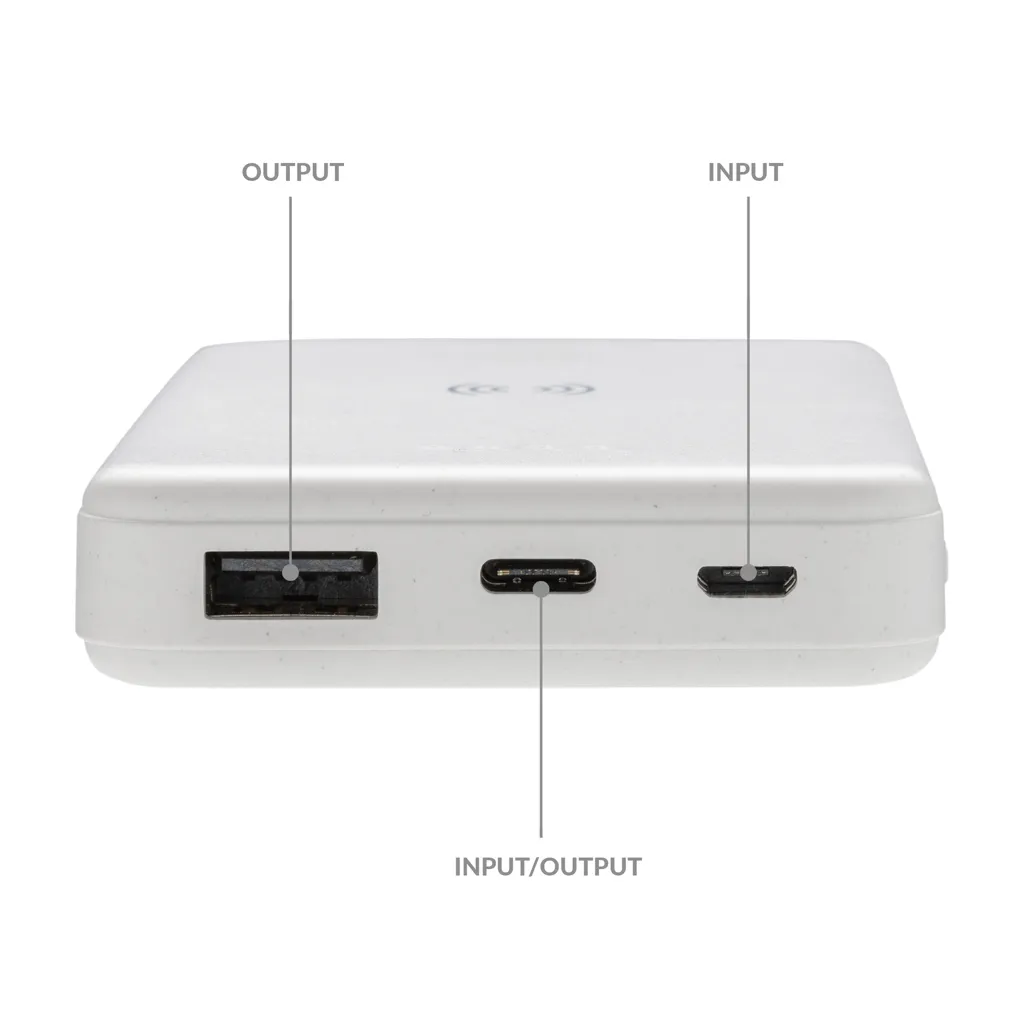 5.000mAh 5W Wireless Powerbank aus RCS recyceltem Kunststoff, weiß – Bild 5