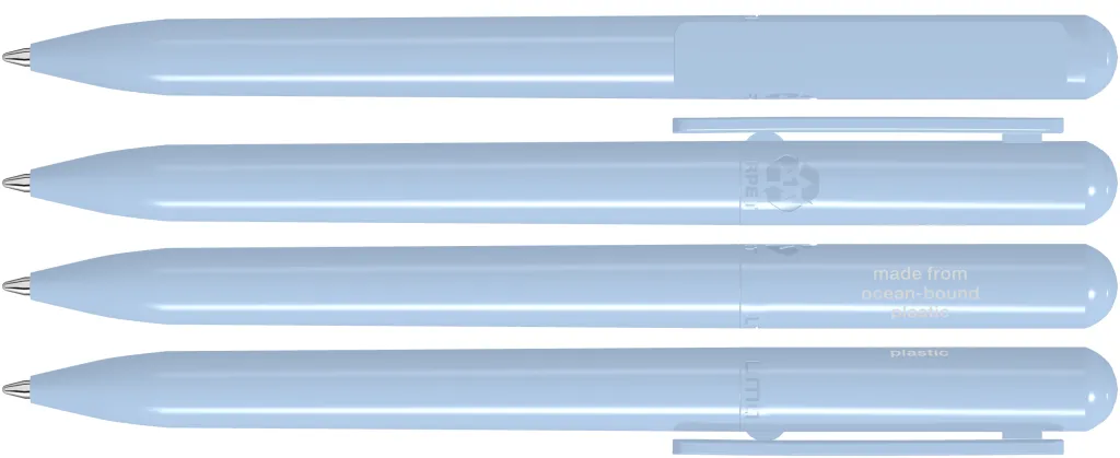 RECYCLED PET PEN CHANGE ocean Drehkugelschreiber hellblau, hellblau – Bild 2