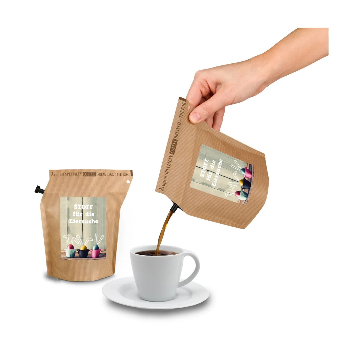Geschenkartikel / Präsentartikel: Oster-Kaffee, braun – Bild 4