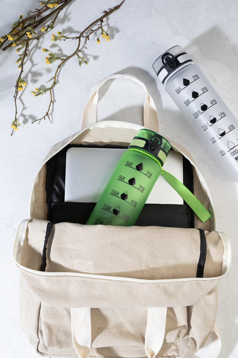 RPET Flasche mit Motivationsanzeige Sipcount, mattweiß – Bild 5