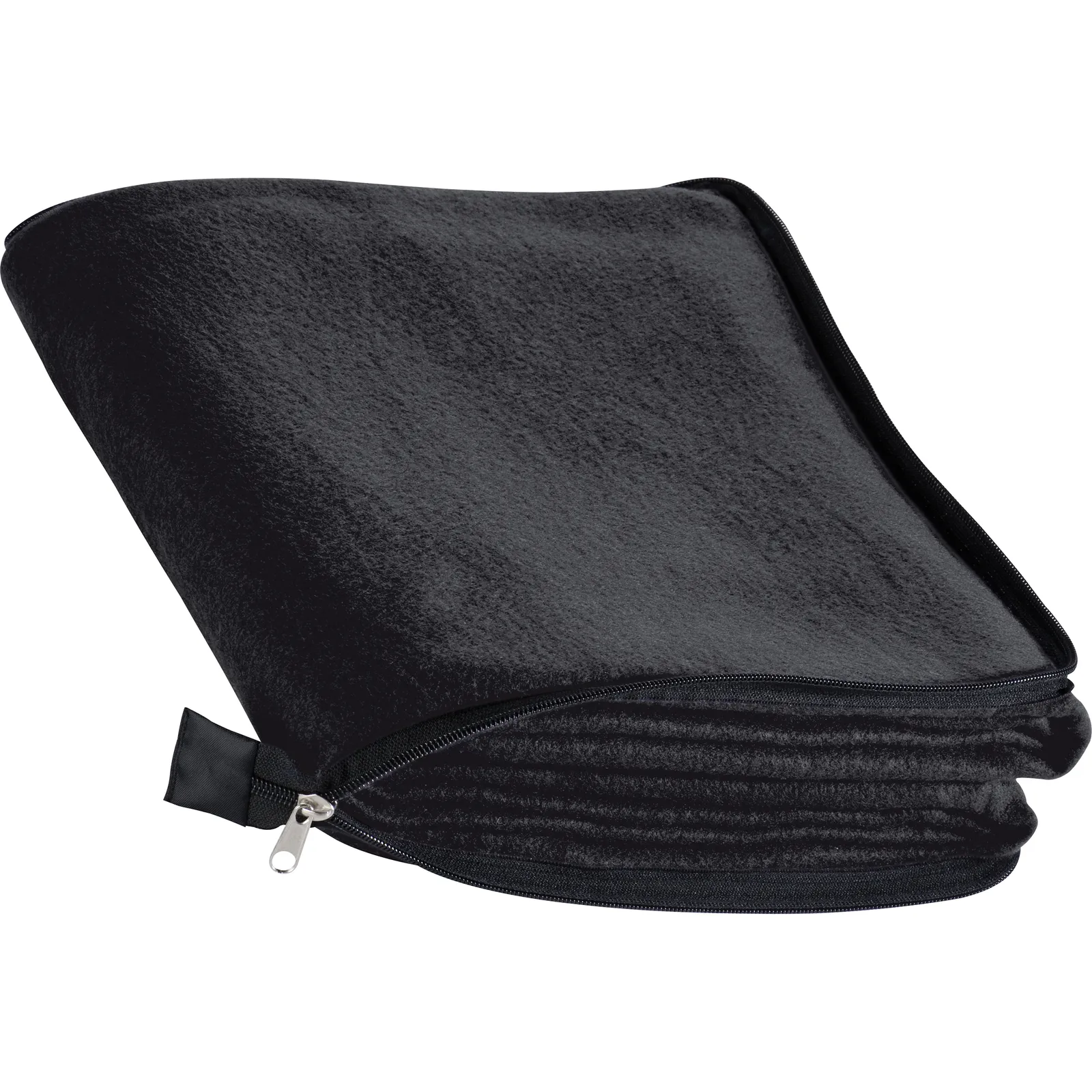 2in1 XL-Fleece-Decke/Kissen Radcliff, schwarz – Bild 3
