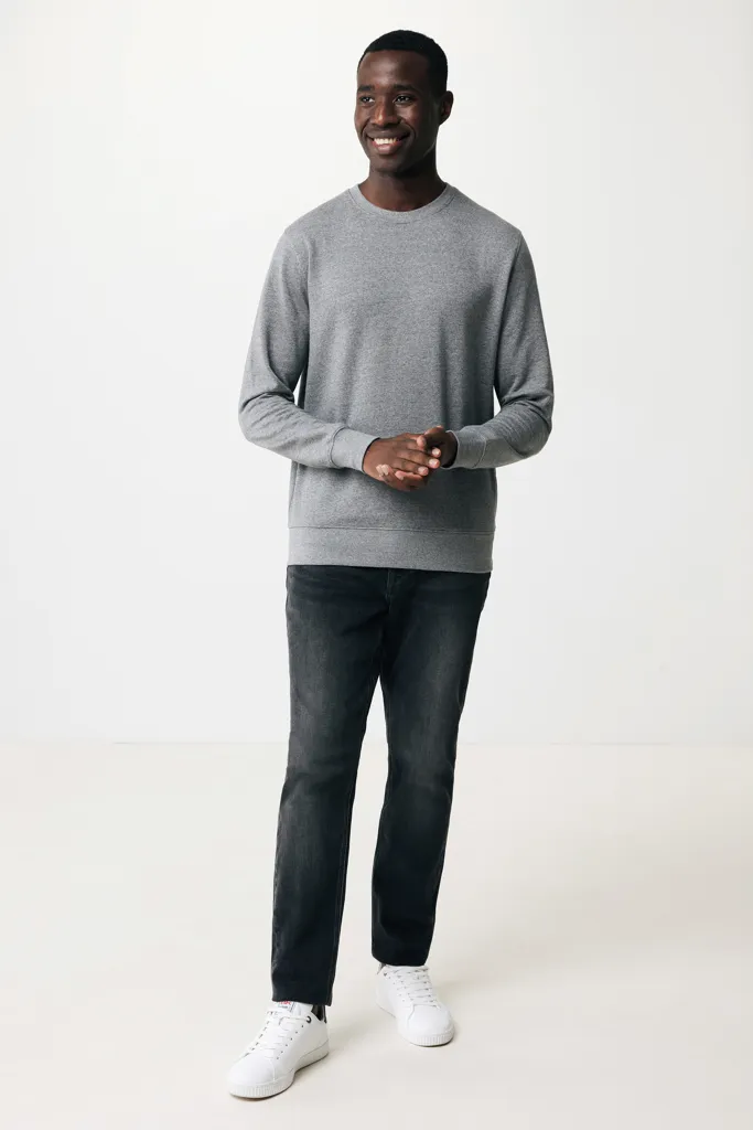 IQONIQ Etosha Lightweight Sweater aus recycelter Baumwolle, light heather anthracite – Bild 4