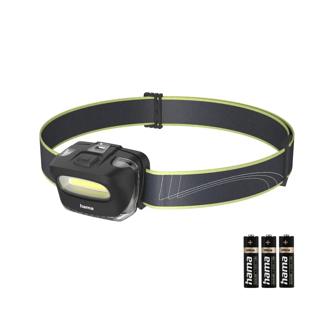Hama "HL110" LED-Stirnlampe, Batterien, COB, Schwarz – Bild 4