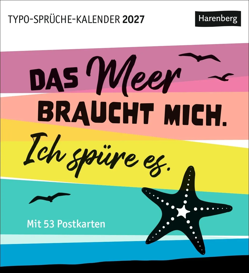 Typo-Sprüche-Kalender Postkartenkalender 2027