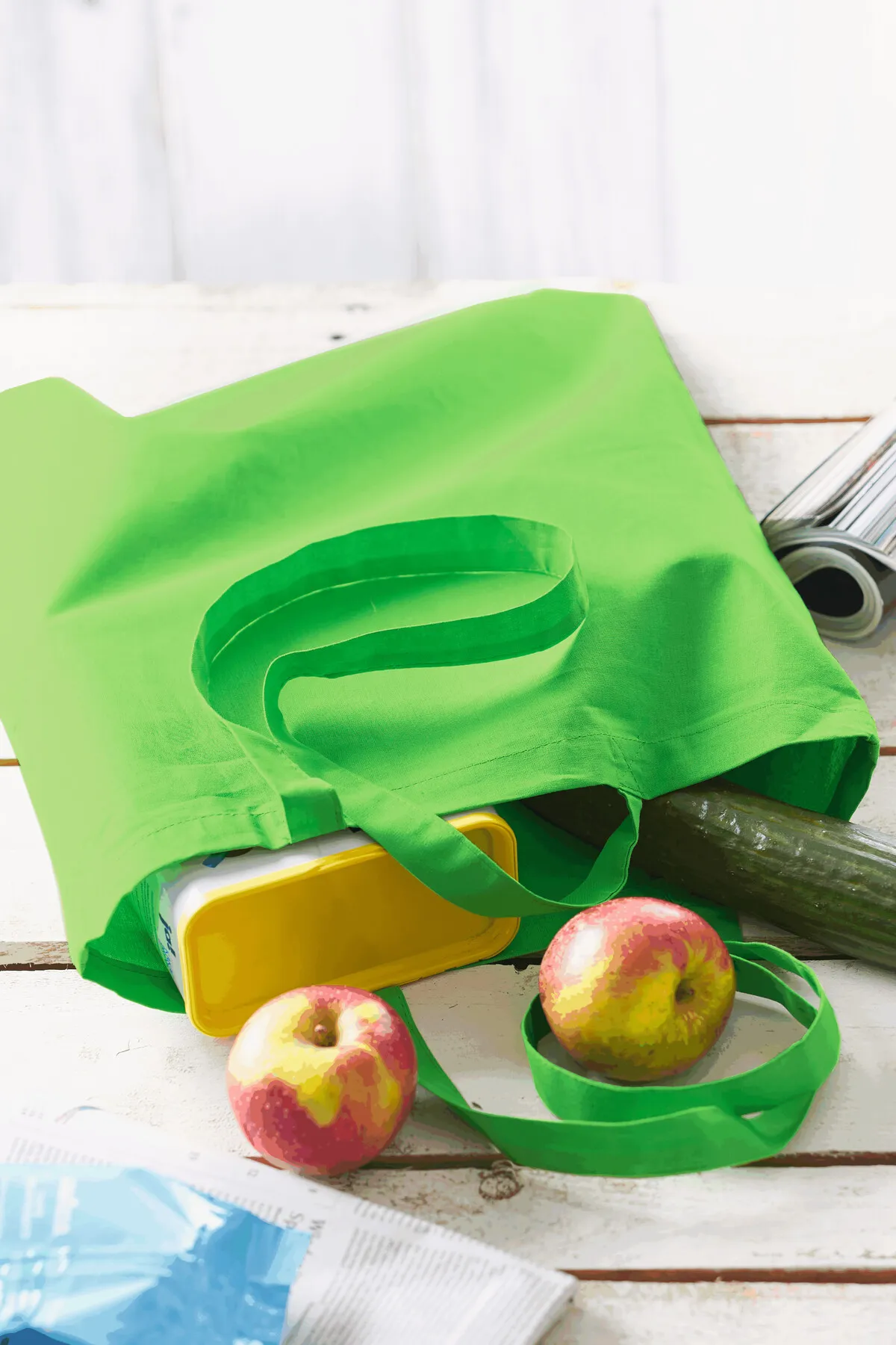 BIG PURE - Baumwolltasche, hellgrün – Bild 4