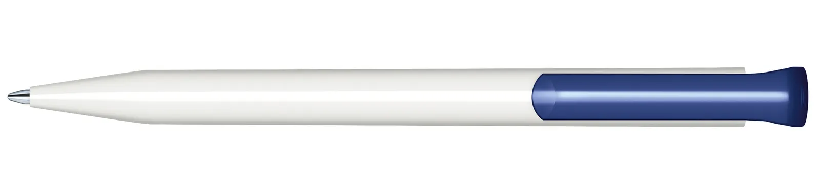 Super Hit Polished Basic Druckkugelschreiber, Weiß - Blau 2757 – Bild 3