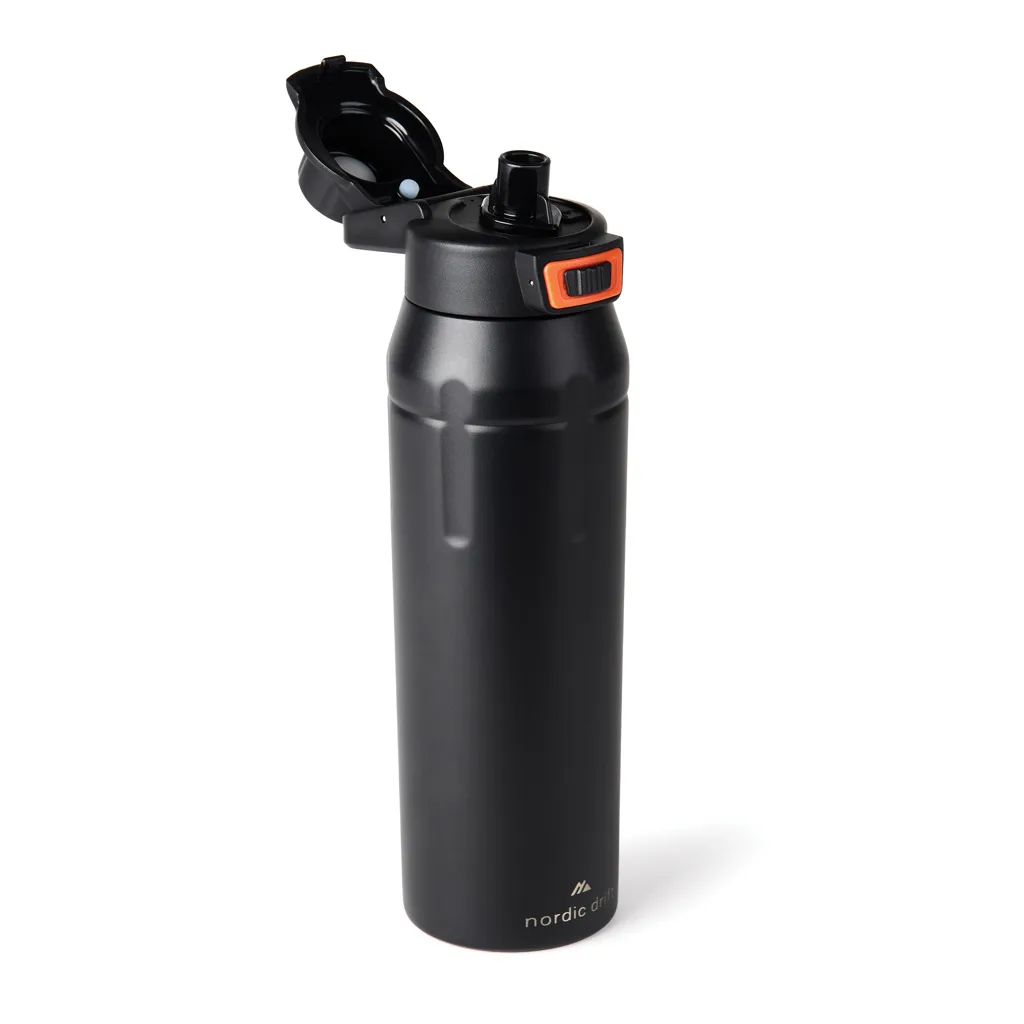 Nordic Drift Trail isolierte verschließbare RCS Sportflasche, schwarz – Bild 4