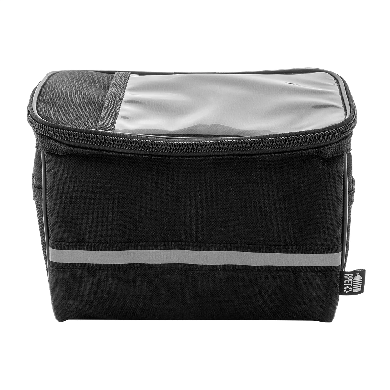 RPET-Fahrrad-Handyhaltertasche Velofon Plus, schwarz – Bild 3