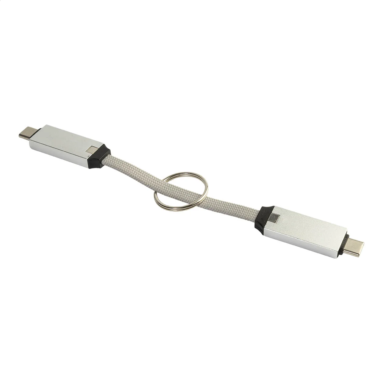 Schlüsselanhänger Keycab mit 60W USB-C-Kabel, silber – Bild 4
