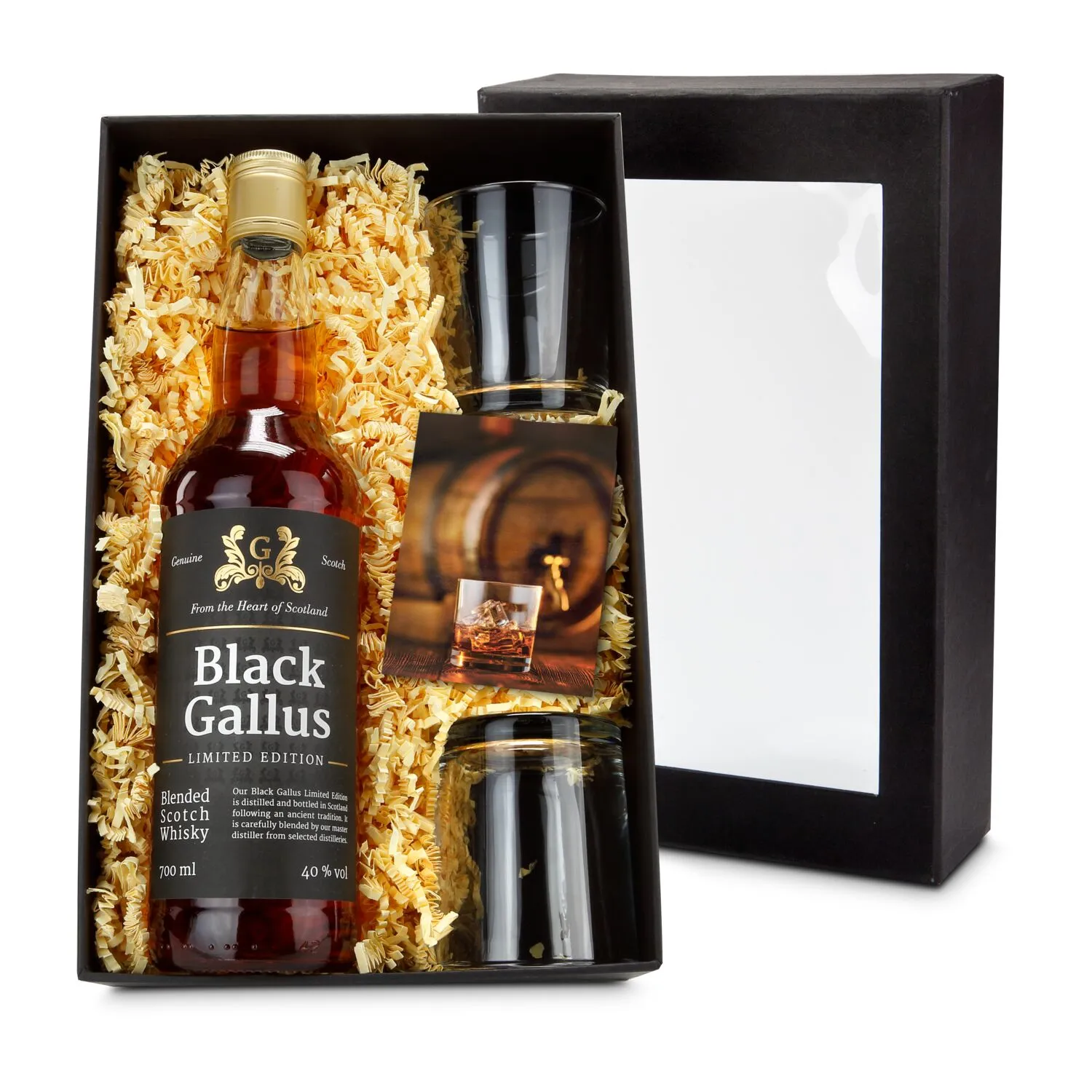 Geschenkset / Präsenteset: Black Gallus Whisky, schwarz – Bild 2
