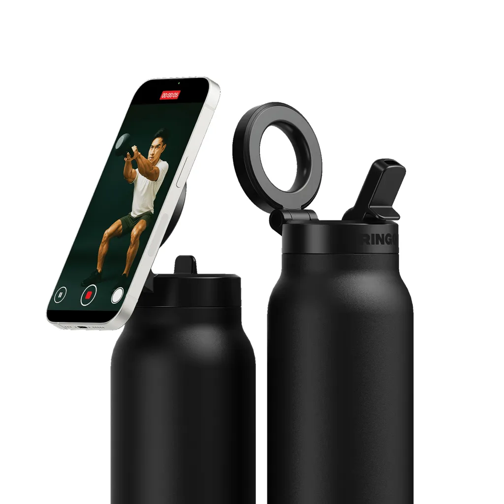 RINGO Pro MagSafe®-Trinkflasche mit magnetischem Ring, schwarz – Bild 4