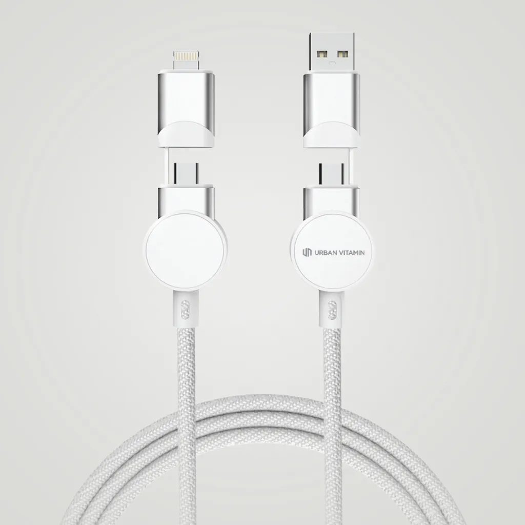 Oakland RCS rKunststoff 1,2m 6-in-1 Fast-Charging 45W Kabel, weiß – Bild 2