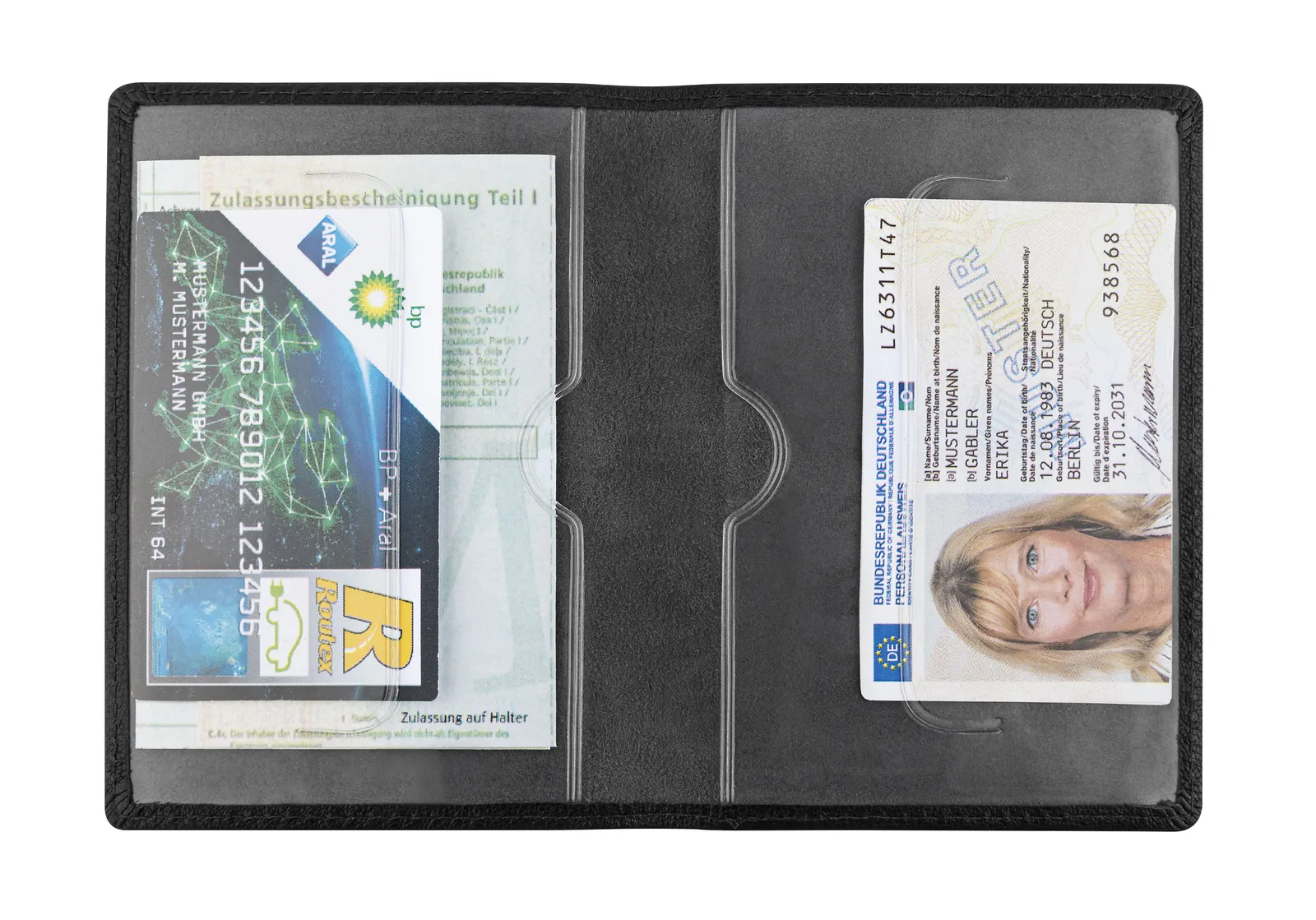 Ziegenlederführerscheintasche "EcoNappaDeLuxe Basic", schwarz – Bild 2