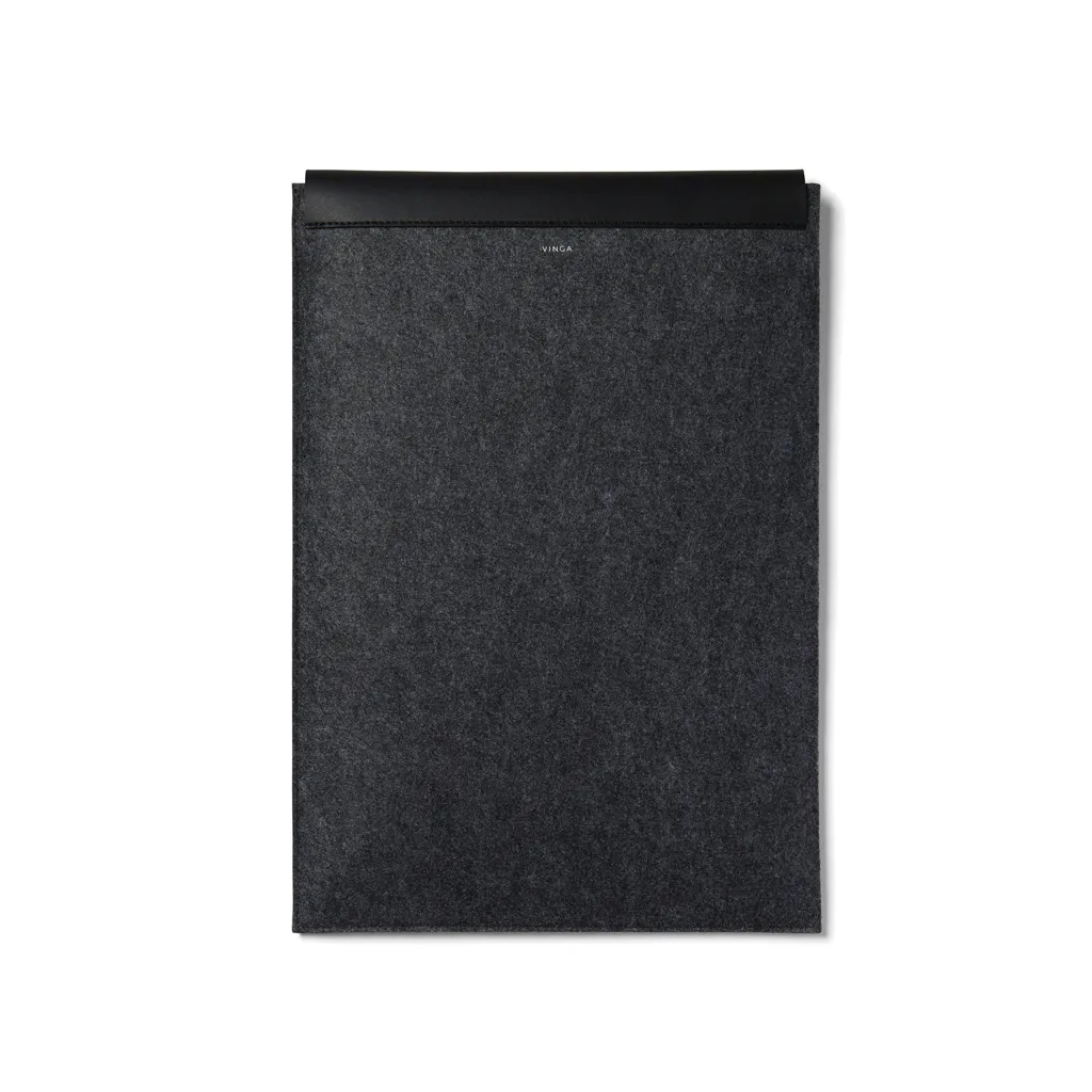 VINGA Albon 17" Laptop-Seeve aus GRS recyceltem Filz, schwarz – Bild 3