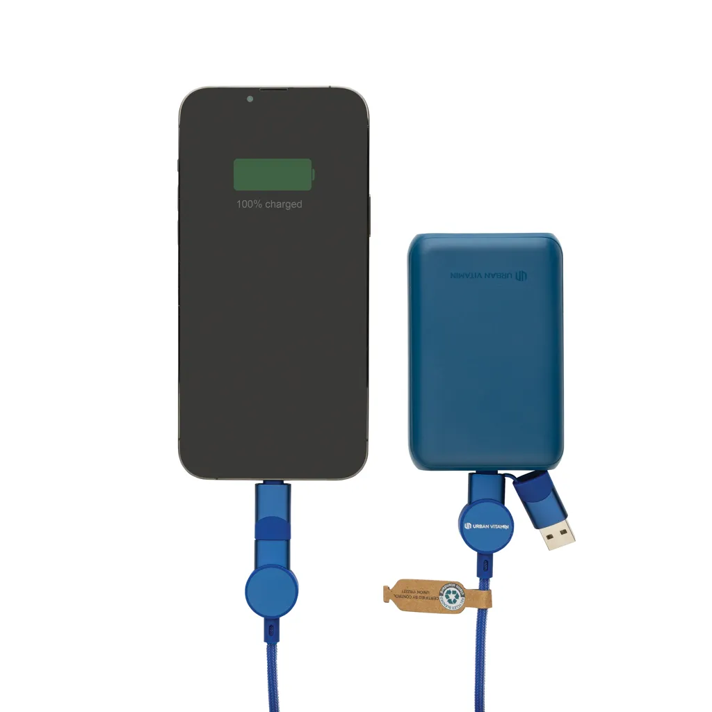 Oakland RCS rKunststoff 1,2m 6-in-1 Fast-Charging 45W Kabel, blau – Bild 2