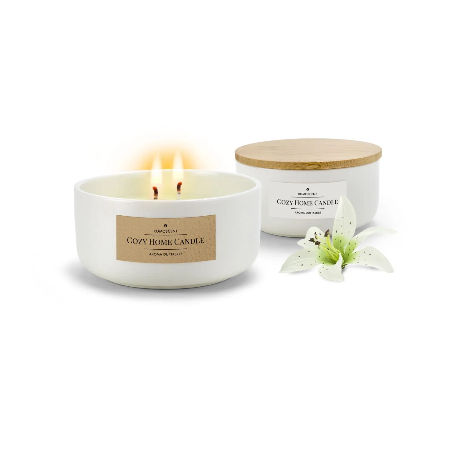 ROMOSCENT® Aromakerze Cozy Home, weiß – Bild 3