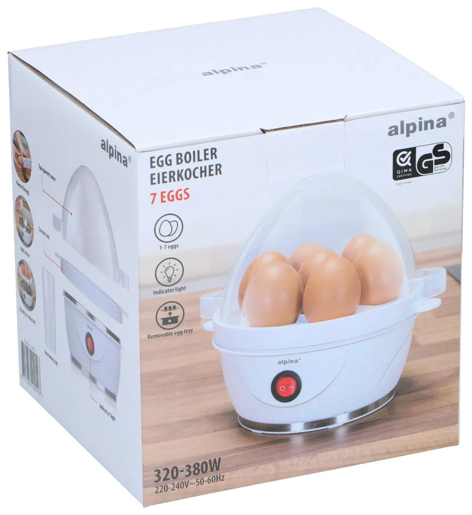 ALPINA Eierkocher 230V 320-380W, Weiß – Bild 5