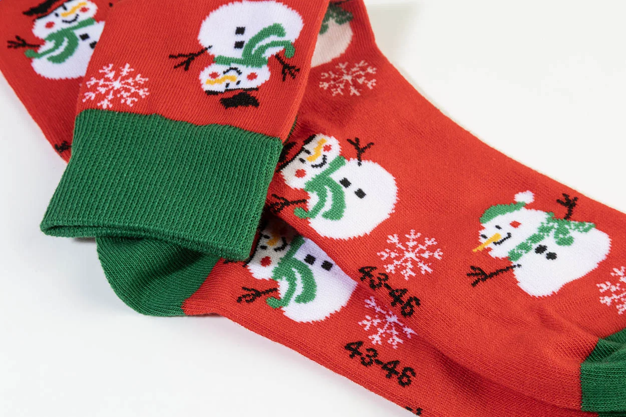 Weihnachtssocken Julsokka, Schneemann, rot, grün – Bild 5