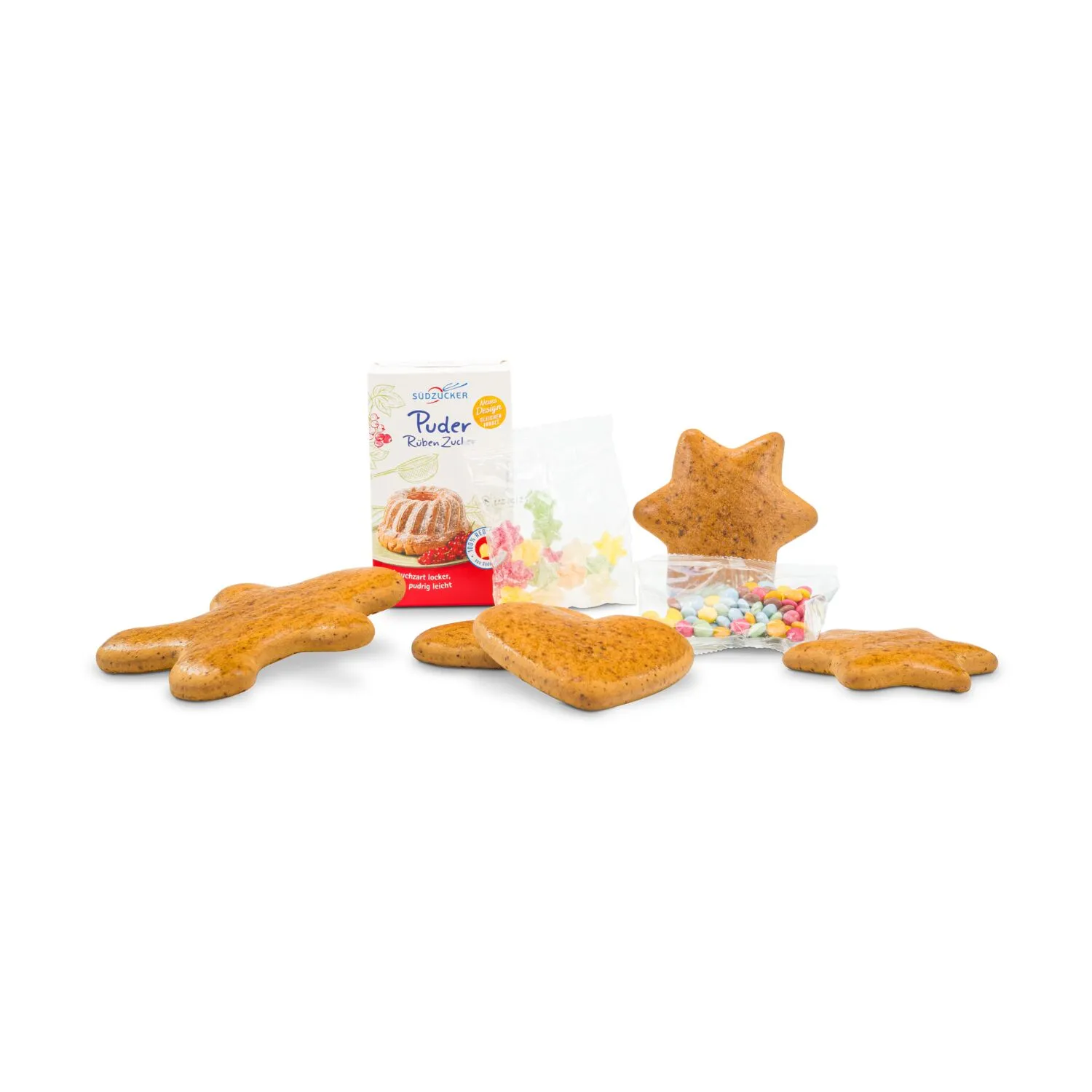 Geschenkset / Präsenteset: Kreativset Lebkuchenfiguren, Dekorier-Set mit 5 Lebkuchenteilen (480 g), rot – Bild 4