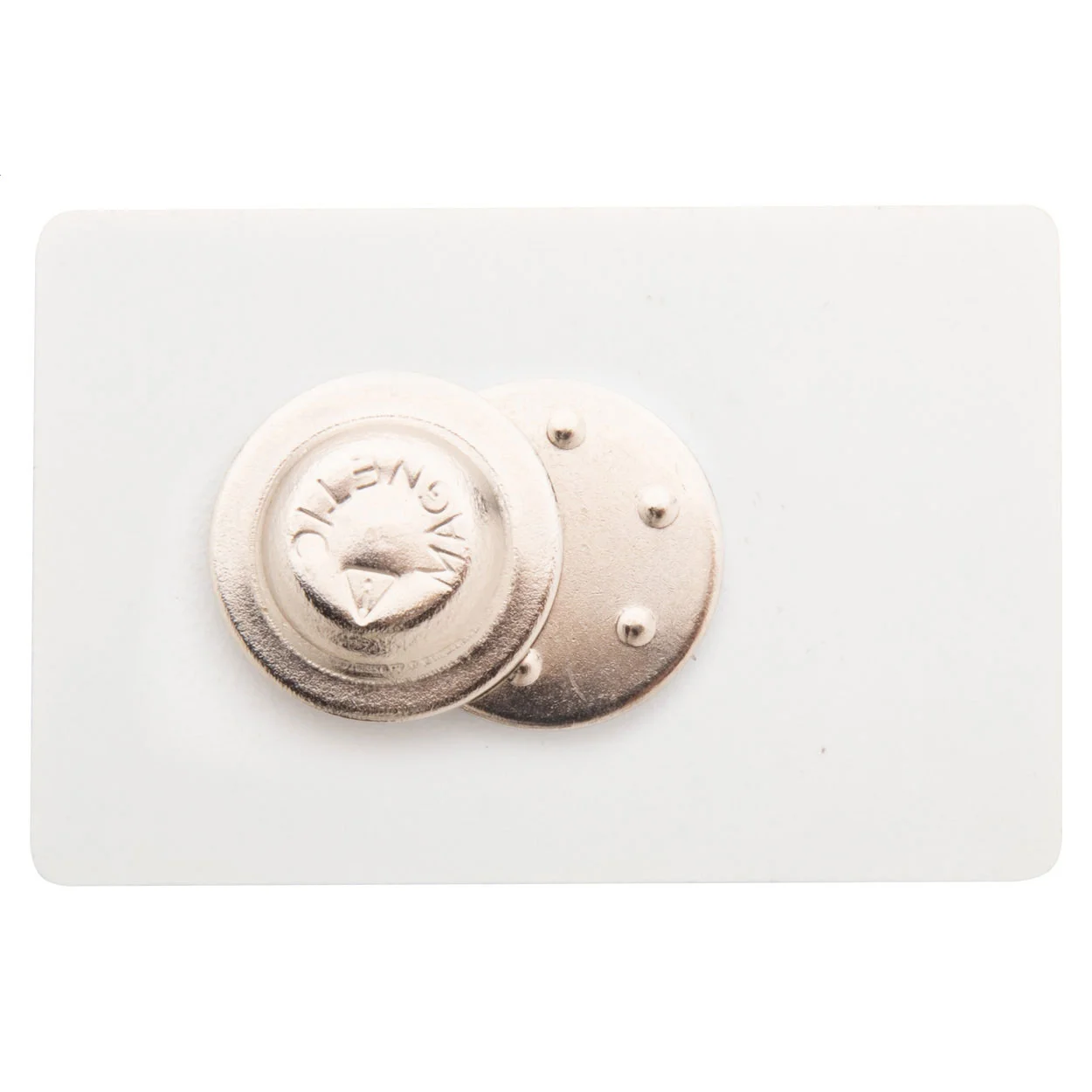 Anstecker DomeBadge mit Magnetbefestigung, weiß – Bild 2