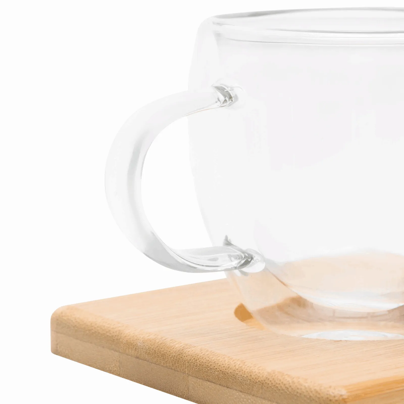 BAMBOO DUO - Glastassen-Set braun, transparent, braun, transparent – Bild 6