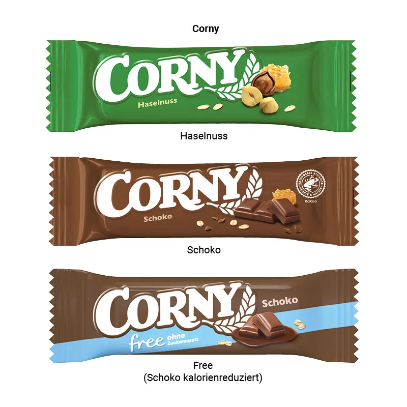 Corny Müsliriegel in Werbeschuber, Schoko – Bild 2
