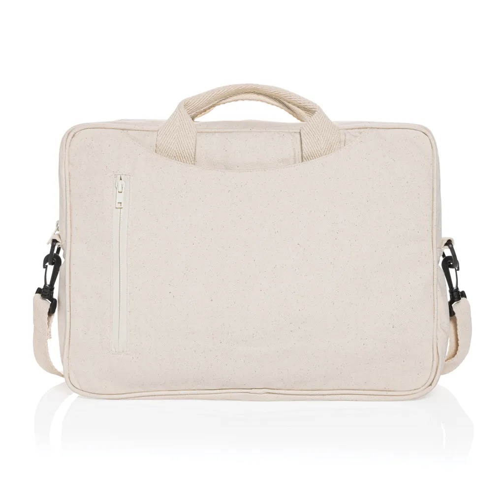 Laluka AWARE™ 15.4" Laptop-Tasche aus recycelter Baumwolle, off white – Bild 2
