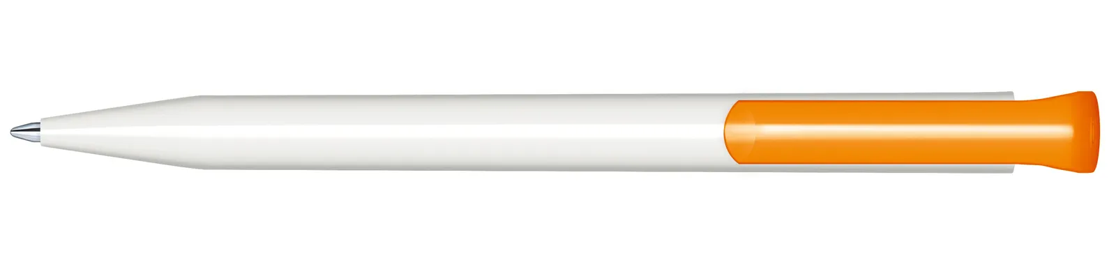 Super Hit Polished Basic Druckkugelschreiber, Weiß - Orange 151 – Bild 3